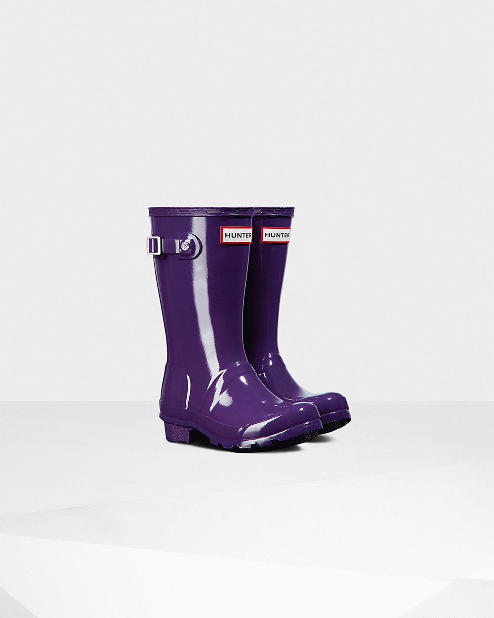 Botas De Agua Hunter Niños Original Big Gloss - Azules Moradas - Argentina 0897WQARK